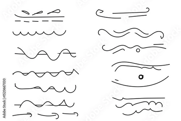 Fototapeta marker scribble line set