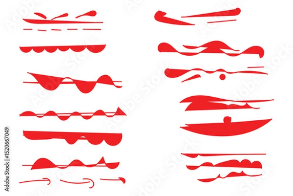 Fototapeta marker scribble line set