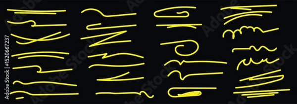 Fototapeta marker scribble line set