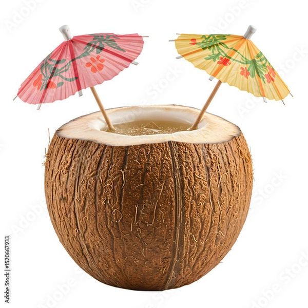Obraz Tropical Coconut Cocktail transparent background