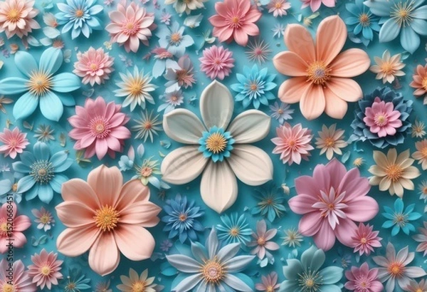 Obraz Beautiful 3d floral pattern background