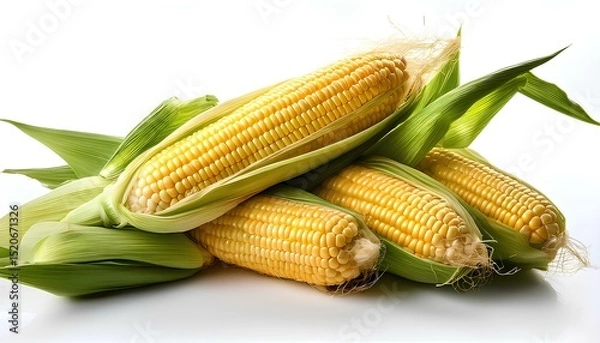 Fototapeta corn isolated on a white background