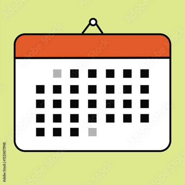 Fototapeta Colorful Calendar icon. Highlighted day on the calendar. Flat vector illustration for copy space.