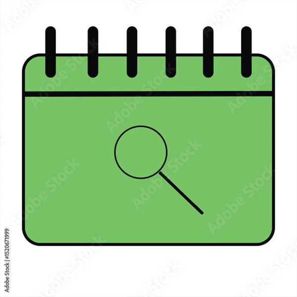 Fototapeta Colorful Calendar icon. Highlighted day on the calendar. Flat vector illustration for copy space.