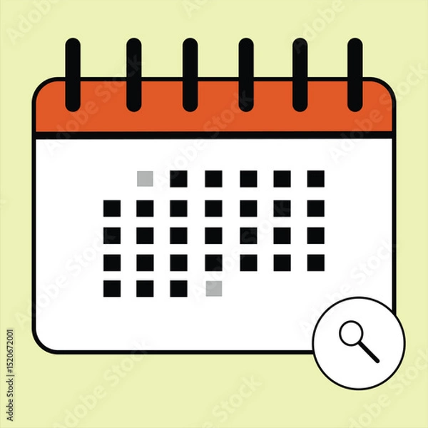Fototapeta Colorful Calendar icon. Highlighted day on the calendar. Flat vector illustration for copy space.