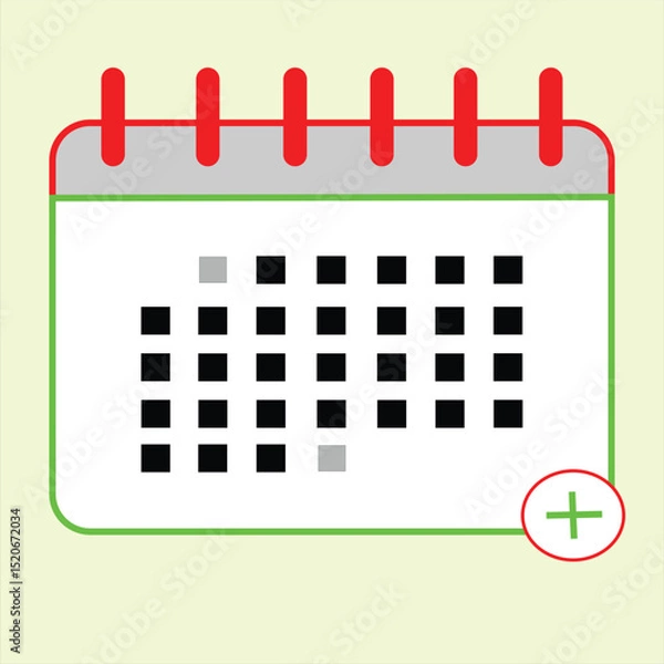 Fototapeta Colorful Calendar icon. Highlighted day on the calendar. Flat vector illustration for copy space.