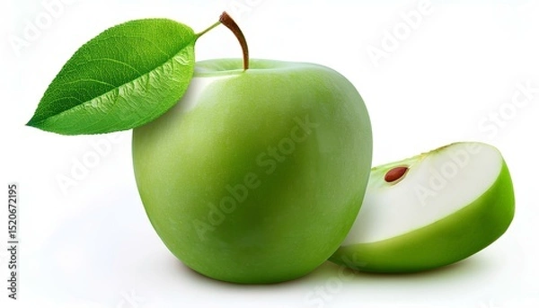 Fototapeta green apple isolated on white background