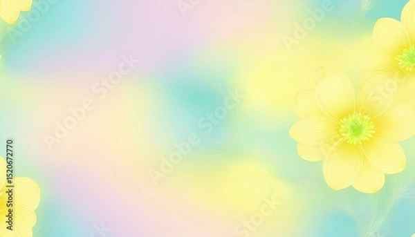 Fototapeta yellow flowers background with copy space
