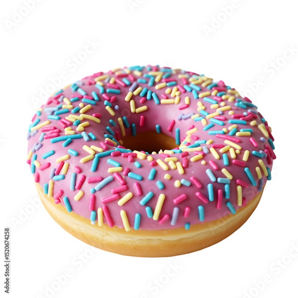 Obraz Pink Sprinkle Donut Delight transparent background