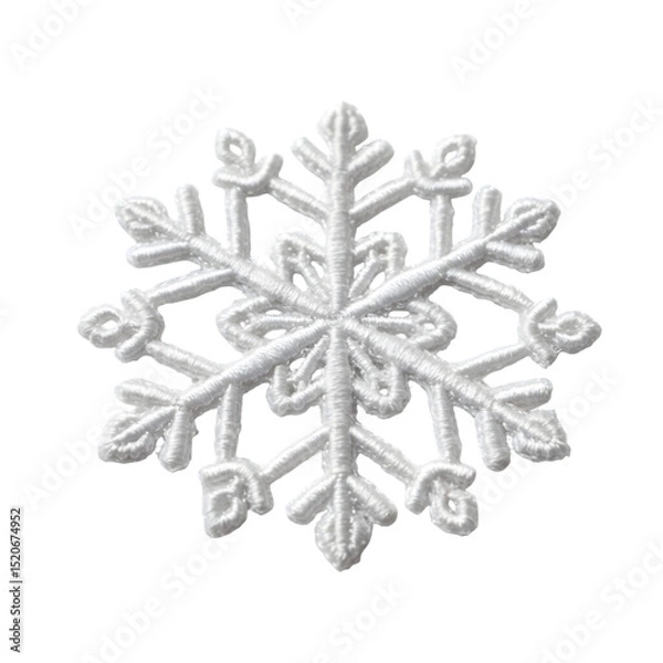 Obraz Intricate White Snowflake Design transparent background