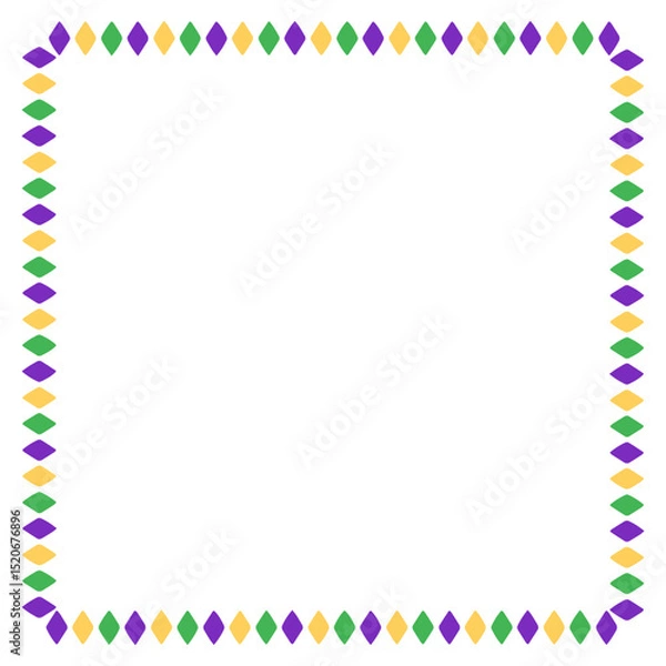Obraz Vibrant Square Border with Purple Gold and Green Diamond Shapes