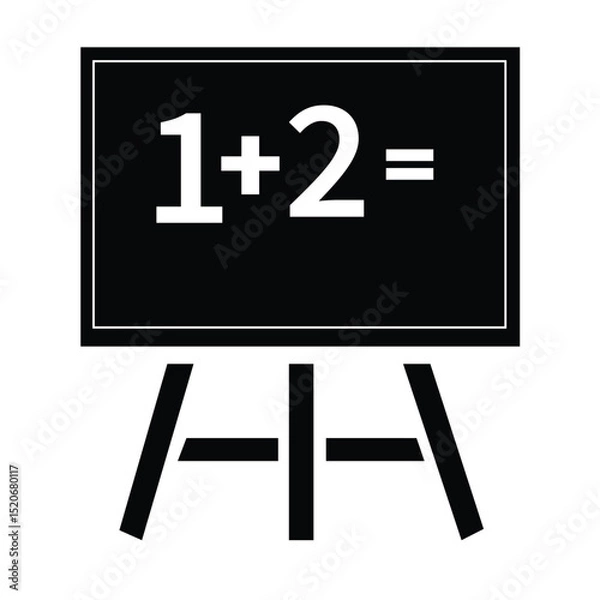 Fototapeta  sign on blackboard blackboard chalk writing simple math equation educational minimalist black and white