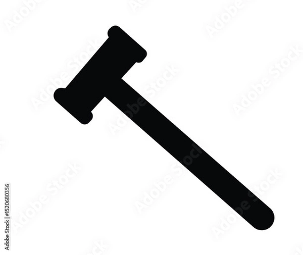 Fototapeta hammer on white background sledgehammer black and white minimalist high contrast industrial hardware metalworking