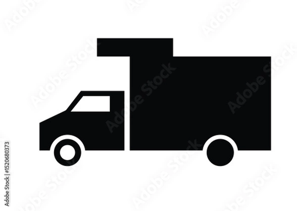 Fototapeta truck icon vector illustration truck 3d model monochrome abstract minimalist geometric vector
