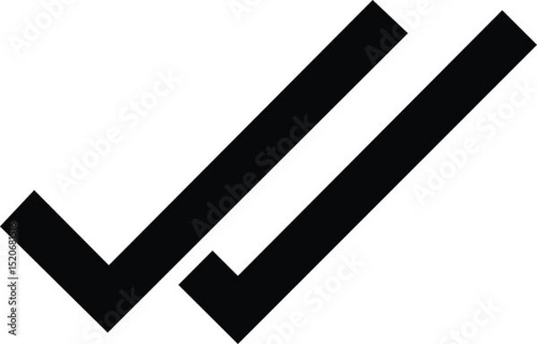 Fototapeta Double checkmark icon isolated on white background check mark symbol  geometric abstract art