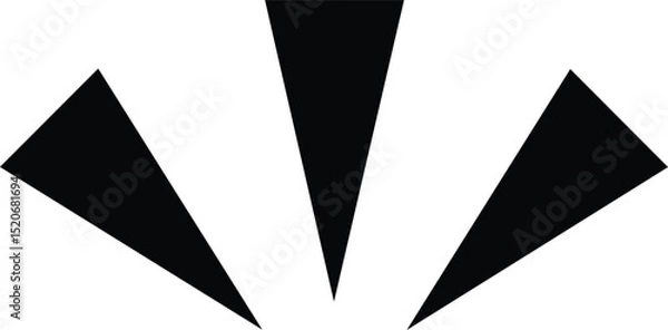 Fototapeta set of black and white geometric shapes Emphasis mark icon isolated on white background . vector illustration of an abstract orange background  triangles, geometric shapes  triangles geometric shapes