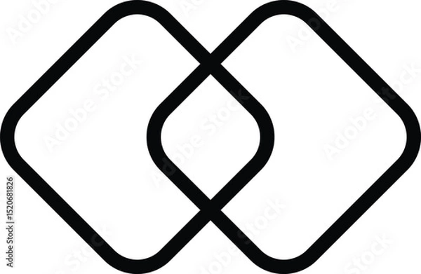 Fototapeta merge icon vector isolated on white background 
 vector illustration of a symbol of peace  repetitive shapes black and white geometric