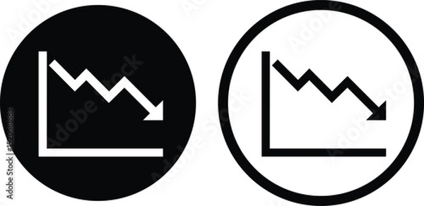 Obraz down graph  graph line chart data visualization minimalist vector illustration of a heart