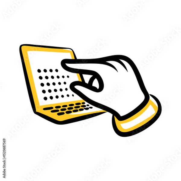 Obraz laptop with hands finger direction