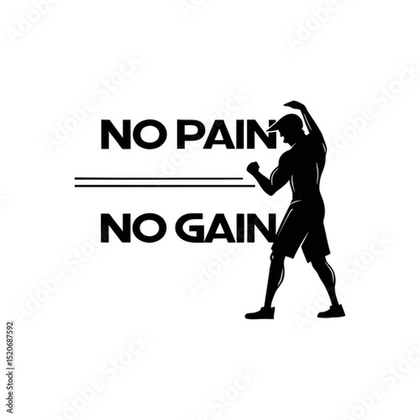 Obraz NO PAIN, No GAIN typography with abstract image