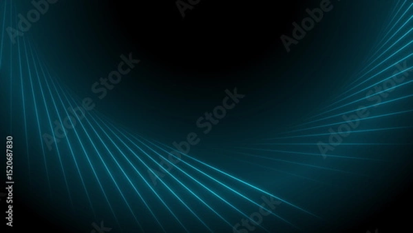 Obraz Blue minimal round glowing lines abstract futuristic tech background