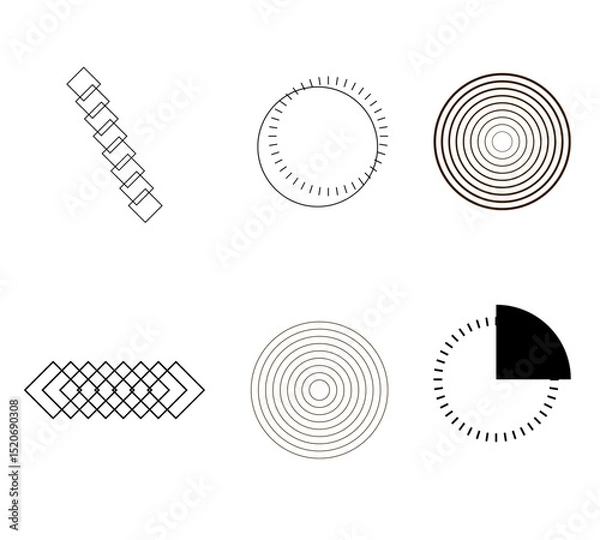 Fototapeta vector illustration of a set of abstract geometric shapes