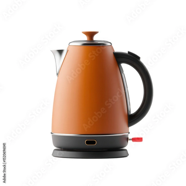 Fototapeta Orange electric kettle isolated on transparent background