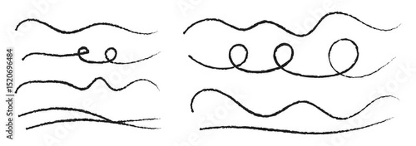 Obraz Crayon or marker scribbles. Line brush marker scribble sketch underline. Black vector marker and brush strokes. Vector illustration 
