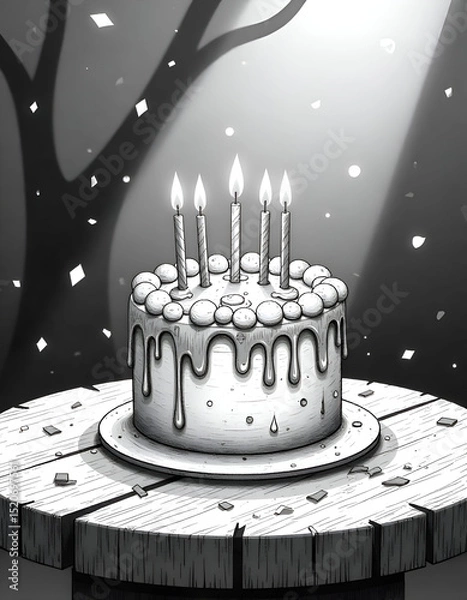 Obraz birthday cake with candles