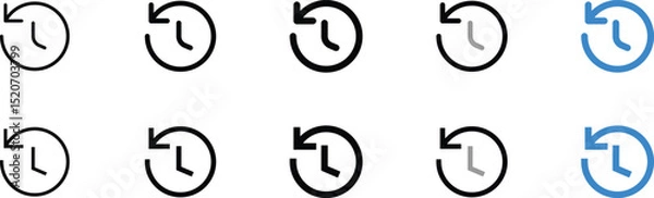 Fototapeta Set of Time-Reversal Icons in Various Colors