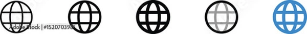 Fototapeta Four Variations of a Global Network Icon