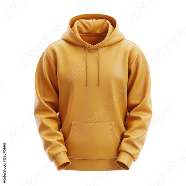 Fototapeta Mustard yellow hoodie mockup isolated on transparent background