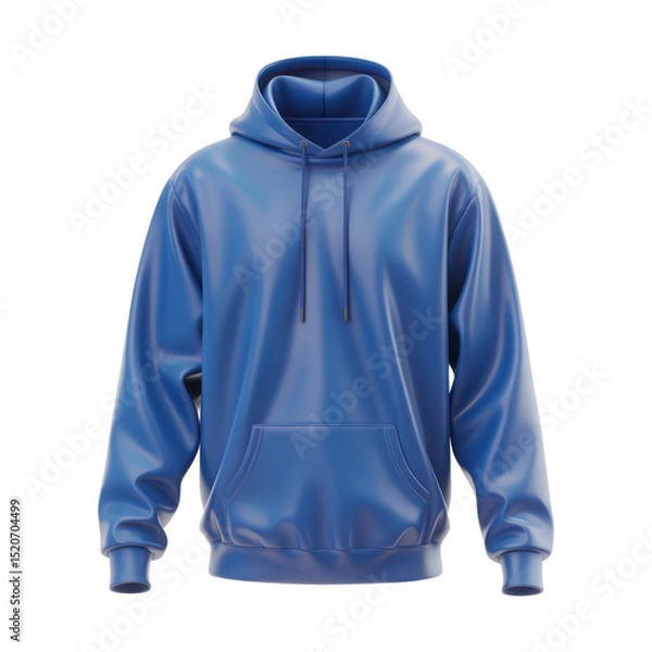Fototapeta Blue hoodie mockup isolated on transparent background