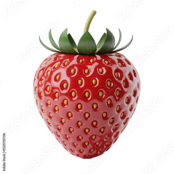 Fototapeta Realistic strawberry image isolated on transparent background