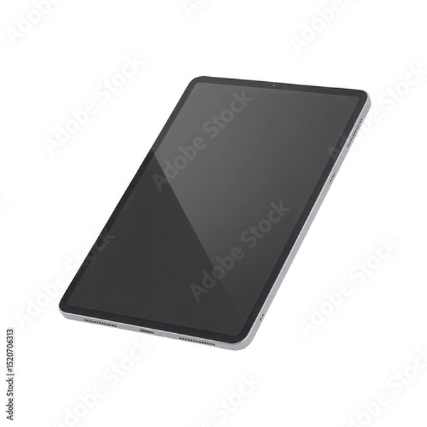 Fototapeta Modern tablet device mockup isolated on transparent background