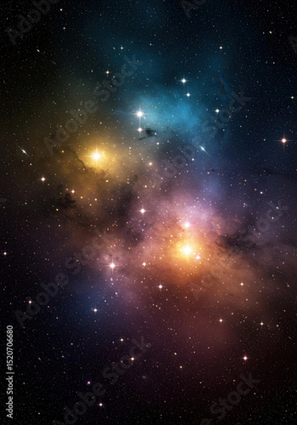 Fototapeta A breathtaking view of a colorful nebula and countless stars.
