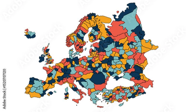Fototapeta Europe map vector with country borders vector eps.10