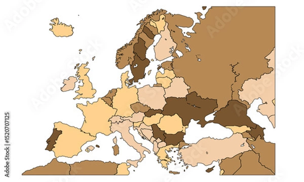 Fototapeta Europe map vector with country borders vector eps.10