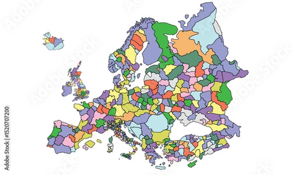 Fototapeta Europe map vector with country borders vector eps.10