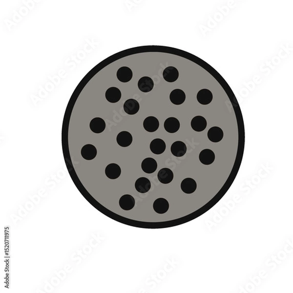Fototapeta Simple Dotted Cookie Illustration on Black