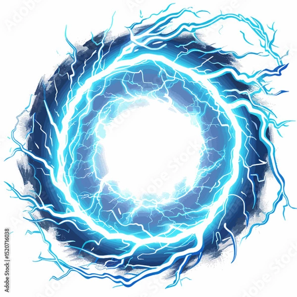 Fototapeta Blue lightning circle 