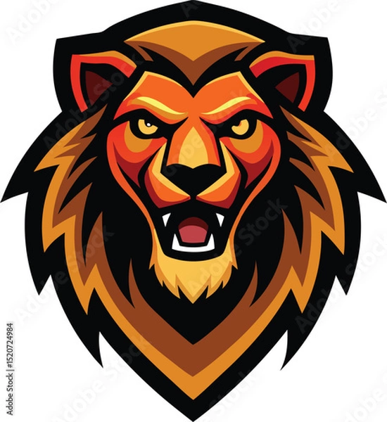 Fototapeta lion head vector illustration