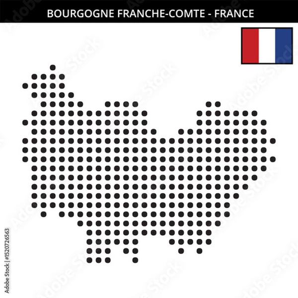Obraz Big dots map of Bourgogne-Franche-Comte in France