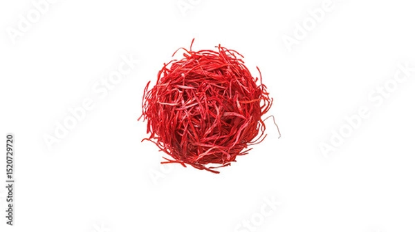 Obraz saffron thread in the wooden plate, isolated on the white background.