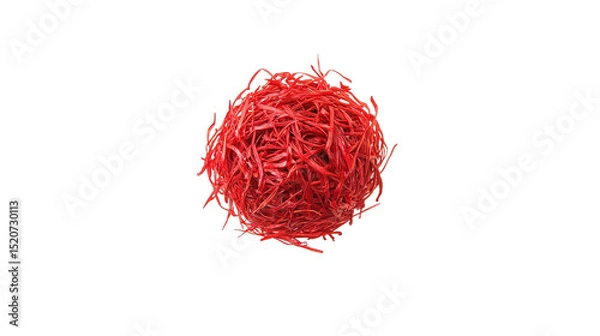 Obraz saffron thread in the wooden plate, isolated on the white background.