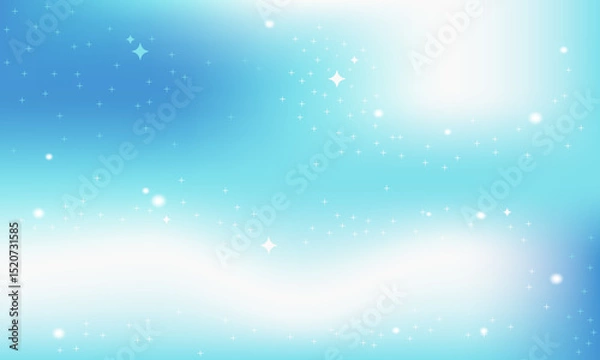 Fototapeta Sky blue abstract background with soft gradient, sparkles and dreamy light effect, ideal for modern design, digital art, and elegant backgrounds.