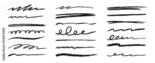 Fototapeta Line brush doodle stroke pencil pen sketch vector texture. Handwritten marker paint chalk paper cross, grunge draw emphasis. Scribble crayon pencil stroke doodle underline shape. Vector illustration