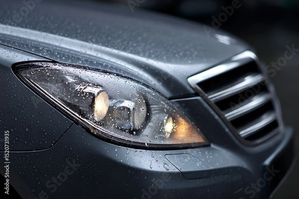 Fototapeta Automotive Radiator with Condensation – Close View