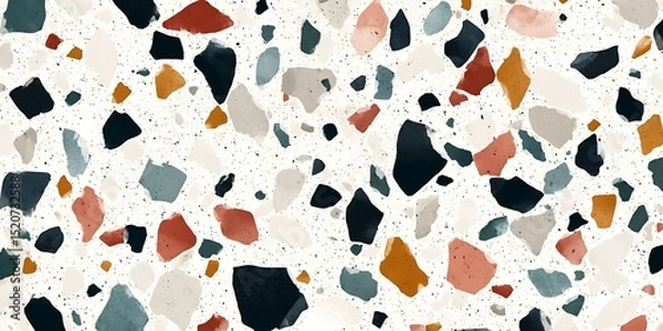 Fototapeta Minimalist Terrazzo Background in Light Neutral Tones
