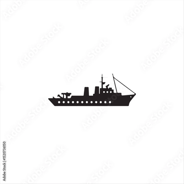 Fototapeta A visually clear World Maritime Day logo a black and white vector silhouette on white.  Timeless and elegant, it uses geometric shapes and clean lines, emphasizing balance and symmetry.
